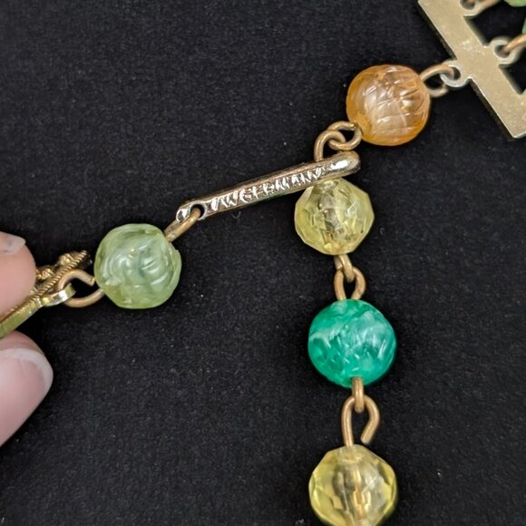 V. 3-Strand Colourful Beaded Statement Necklace - Picture 5 of 6